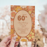 Retro Groovy 70's thema 60e verjaardag Kaart<br><div class="desc">Vier in stijl met onze "Retro Groovy 70's Theme 60th Birthday Invitation", een levendige hommage aan het iconische tijdperk van de jaren zeventig. Deze uitnodiging is niet zomaar een stukje papier; het is een ticket voor een disco-volle viering van leven, liefde en goede vibes. Breng uw gasten terug in de...</div>