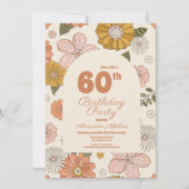 Retro Groovy 70's thema 60e verjaardag Kaart (Voorkant)