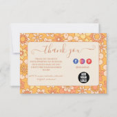 Retro Groovy 70's Thema Business Bedankkaart (Voorkant)