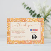 Retro Groovy 70's Thema Business Bedankkaart (Staand voorkant)