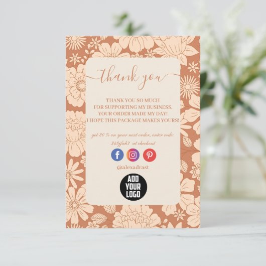 Retro Groovy 70's Thema Business Bedankkaart (Staand voorkant)