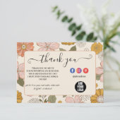 Retro Groovy 70's Thema Business Bedankkaart (Staand voorkant)