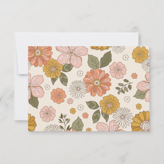 Retro Groovy 70's Thema Business Bedankkaart (Achterkant)