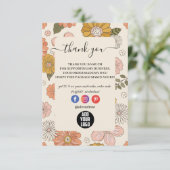 Retro Groovy 70's Thema Business Bedankkaart (Staand voorkant)