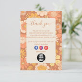 Retro Groovy 70's Thema Business Bedankkaart (Staand voorkant)