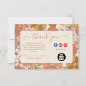 Retro Groovy 70's Thema Business Bedankkaart (Voorkant)