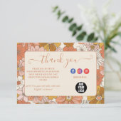 Retro Groovy 70's Thema Business Bedankkaart (Staand voorkant)