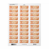 Retro Groovy 70's thema gedempte tonen bruiloft Etiket (Full Sheet)