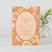 Retro Groovy 70's Theme Afstuderen Kaart (Staand voorkant)