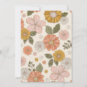 Retro Groovy 70's Theme Muted Tones Baby shower Kaart (Achterkant)