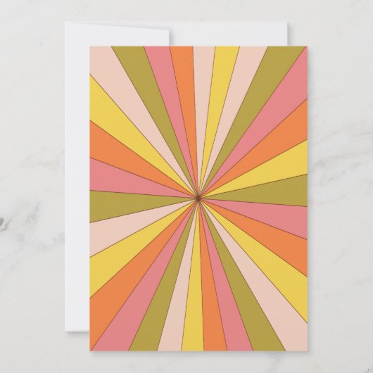 Retro Groovy 70's Verloving met gedempt beenderen Kaart (Achterkant)