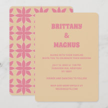 Retro groovy 70's vet typografie perzik & roze