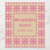 Retro groovy 70's vet typografie perzik & roze wijn etiket (Enkel label)