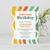 Retro Groovy 70s Wavy 87ste verjaardag Kaart (Staand voorkant)