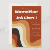 Retro Groovy 70s Wavy Abstract repetitief diner Kaart (Voorkant)