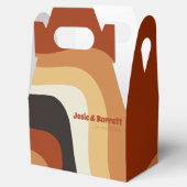 Retro Groovy 70's Wavy Oranje bruine bruine bruinb Bedankdoosjes (Geopend)