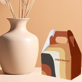 Retro Groovy 70's Wavy Oranje bruine bruine bruinb Bedankdoosjes