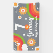 Retro Groovy 7e Verjaardag Banner (Verticaal)