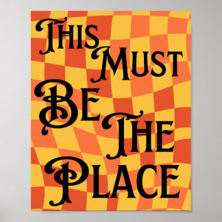 Retro Groovy 80s,90s Dit Moet De Plaats Zijn Retro Poster