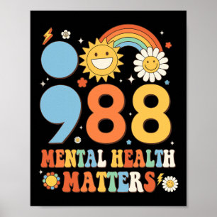 Retro Groovy 988 Geestelijke gezondheidsproblemen  Poster