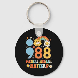 Retro Groovy 988 Geestelijke gezondheidsproblemen Sleutelhanger