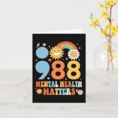 Retro Groovy 988 Mental Health Matters Suicide Pre Kaart (Gele Bloem)