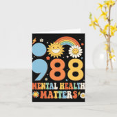 Retro Groovy 988 Mental Health Problems Suicide Pr Kaart (Gele Bloem)