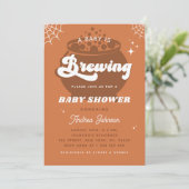 Retro Groovy A Baby is het Baby shower van de Herf Kaart (Staand voorkant)