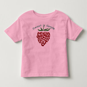 Retro Groovy Aardbei Typografie Roze Kinderen T-Sh Kinder Shirts