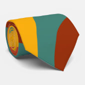 Retro Groovy Abstract kleurrijk Herfst Wave Patter Stropdas (Opgerold)