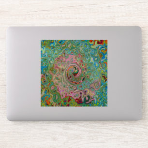 Retro Groovy Abstract Kleurrijke Regenboog Draaiko Sticker