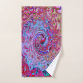 Retro Groovy Abstract Lavender en Magenta Swirl Bad Handdoek (Handdoek)