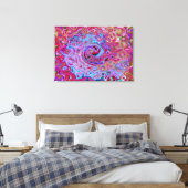 Retro Groovy Abstract Lavender en Magenta Swirl Canvas Afdruk (Insitu (Slaapkamer))