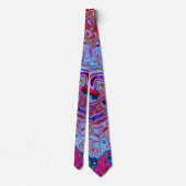 Retro Groovy Abstract Lavender en Magenta Swirl Stropdas (Achterkant)