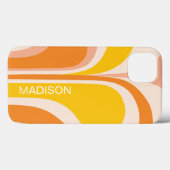 Retro Groovy Abstract Perzik Oranje Geel Naam Case-Mate iPhone Case (Achterkant (horizontaal))