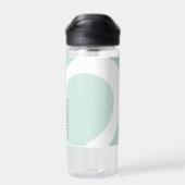 Retro Groovy Abstract Teal Groen Crème Aangepaste Waterfles (Achterkant)