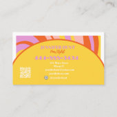 Retro Groovy Abstract Wavy QR-code Social Media Visitekaartje (Achterkant)