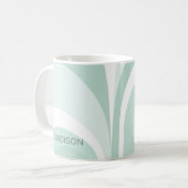 Retro Groovy Abstracte Blauwgroen Green Cream Cust Koffiemok (Voorkant links)
