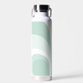 Retro Groovy Abstracte Blauwgroen Green Cream Cust Waterfles (Voorkant)