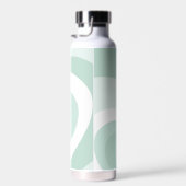 Retro Groovy Abstracte Blauwgroen Green Cream Cust Waterfles (Rechts)