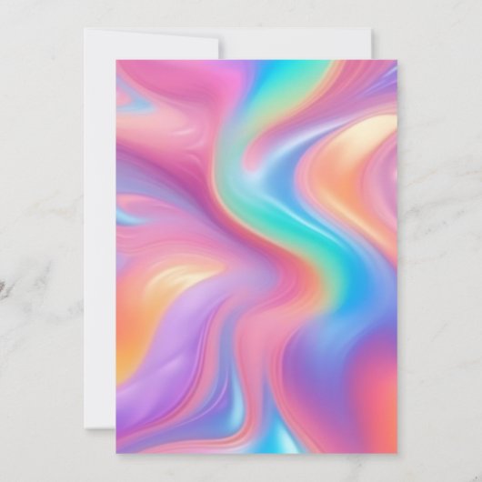 Retro groovy abstracte golven bruiloft kaart (Achterkant)