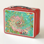 Retro Groovy Abstracte kleurrijke regenboogwervelk (Achterkant)