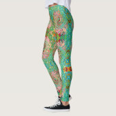 Retro Groovy Abstracte kleurrijke regenboogwervelk Leggings (Links)