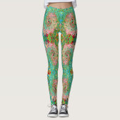 Retro Groovy Abstracte kleurrijke regenboogwervelk Leggings (Voorkant)