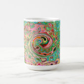 Retro Groovy Abstracte kleurrijke regenboogwervelk Magische Mok (Midden)