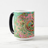 Retro Groovy Abstracte kleurrijke regenboogwervelk Magische Mok (Voorkant links)