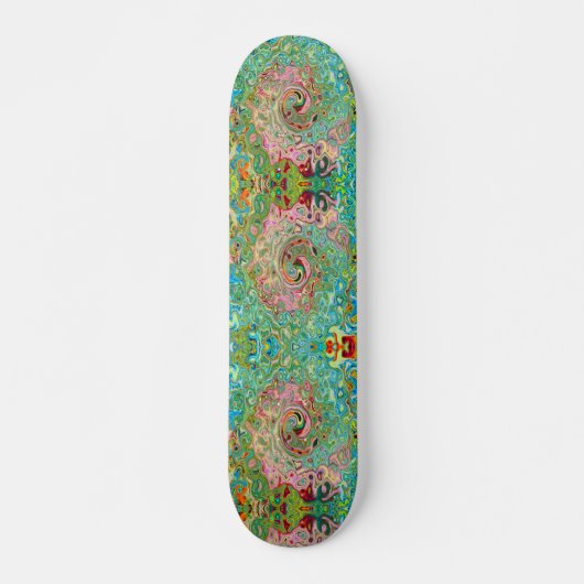 Retro Groovy Abstracte kleurrijke regenboogwervelk Persoonlijk Skateboard (Voorkant)