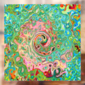 Retro Groovy Abstracte kleurrijke regenboogwervelk Raamsticker (Vel 2)