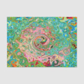 Retro Groovy Abstracte kleurrijke regenboogwervelk Tissuepapier (Voorkant)