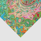 Retro Groovy Abstracte kleurrijke regenboogwervelk Tissuepapier (Detail)